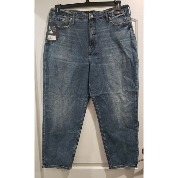Silver Jeans High Rise‎ Tapered Leg Mom Jeans Size 18Wx27 - NWT - Picture 1 of 8
